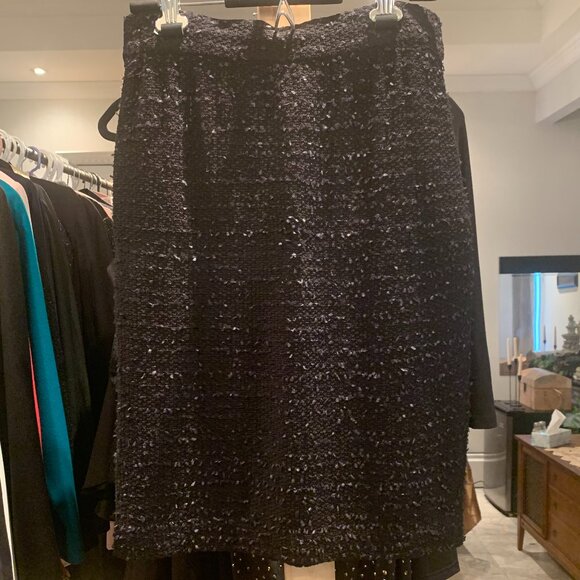 MK National Designer Knit Size 10 Black and Silver Bling Jacket and Skirt - Picture 5 of 5